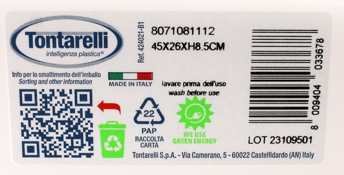 Tontarelli Escurreplatos con Bandeja Scola Blanco 45 cm x 26 cm (12 Unidades)