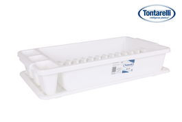 Tontarelli Escurreplatos con Bandeja Scola Blanco 45 cm x 26 cm (12 Unidades)