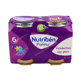 Nutriben Pack Potito Cena Verduritas Pavo 2 X190Gr