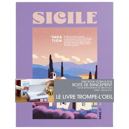 Home Deco Factory Libro-Caja Deco Viajes Sicile, Marrakech, French Riviera, Grècce Decoración y Almacenamiento 25x4,5xh.33 cm