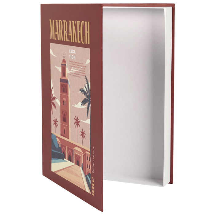 Home Deco Factory Libro-Caja Deco Viajes Sicile, Marrakech, French Riviera, Grècce Decoración y Almacenamiento 25x4,5xh.33 cm