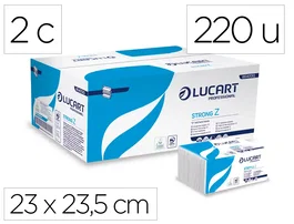 Lucart Toalla secamanos Strong Z de celulosa virgen, 2 capas, 23x23,5 cm