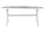 DKD Home Decor Mesa de Comedor para Terraza y Jardín, Aluminio y Resina, 6-8 Personas, 90 x 75 x 160 cm, Color Blanco Natural