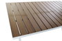 DKD Home Decor Mesa de Comedor para Terraza y Jardín, Aluminio y Resina, 6-8 Personas, 90 x 75 x 160 cm, Color Blanco Natural