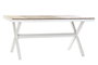 DKD Home Decor Mesa de Comedor para Terraza y Jardín, Aluminio y Resina, 6-8 Personas, 90 x 75 x 160 cm, Color Blanco Natural