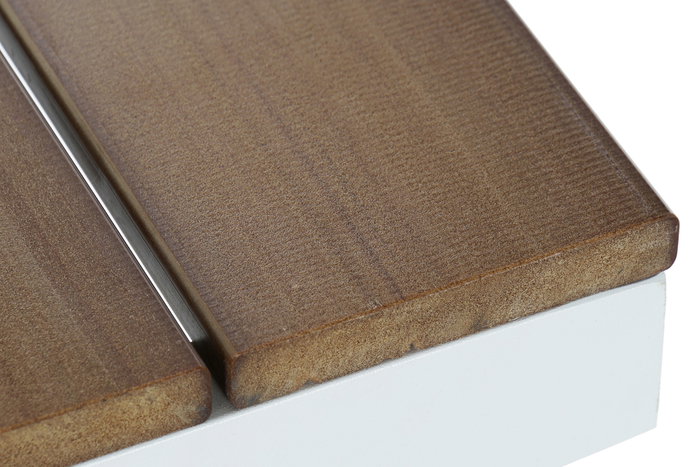 DKD Home Decor Mesa de Comedor para Terraza y Jardín, Aluminio y Resina, 6-8 Personas, 90 x 75 x 160 cm, Color Blanco Natural