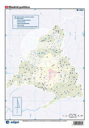 Mapa Mudo Edigol Color Politico Comunidad De Madrid (Set de 50)