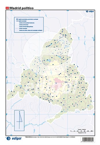 Mapa Mudo Edigol Color Politico Comunidad De Madrid (Set de 50)