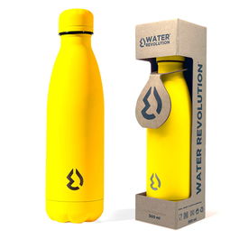 Water Revolution Botella Amarillo 500ml Acero Inoxidable Térmica Antigoteo 24h Frío 12h Caliente