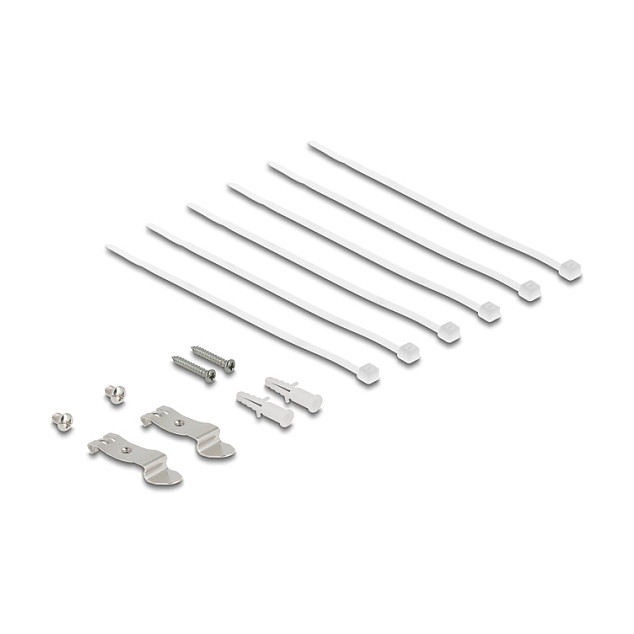 DeLOCK 90379 Patch Panel Mini Desktop 6 Puertos RJ45 Cat.6A Blindado, Color Negro, Montaje en Pared o Riel DIN