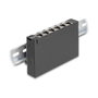 DeLOCK 90379 Patch Panel Mini Desktop 6 Puertos RJ45 Cat.6A Blindado, Color Negro, Montaje en Pared o Riel DIN