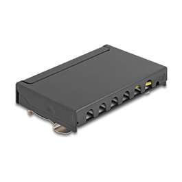 DeLOCK Mini Patchpanel de Escritorio 6 Puertos RJ45 Cat.6A Blindado Negro