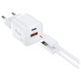EQUIP Cargador 20W GaN con 2 Puertos USB-C PD3.0 y USB-A Blanco