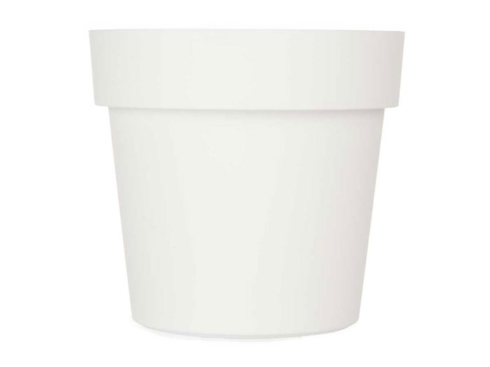 Ibergarden Maceta Plástico Blanca 20 cm Diámetro, 19 cm Alto, 3.4 L Capacidad (Set de 12)