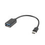 Lanberg Adaptador Usb Tipo C A Usb 2.0 Hembra Conector Usb-C Macho Negro 0.15m Compatible OTG