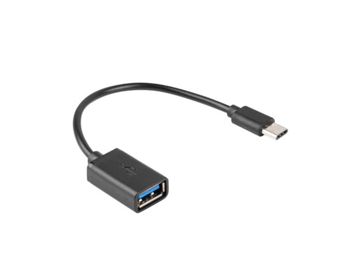 Lanberg Adaptador Usb Tipo C A Usb 2.0 Hembra Conector Usb-C Macho Negro 0.15m Compatible OTG