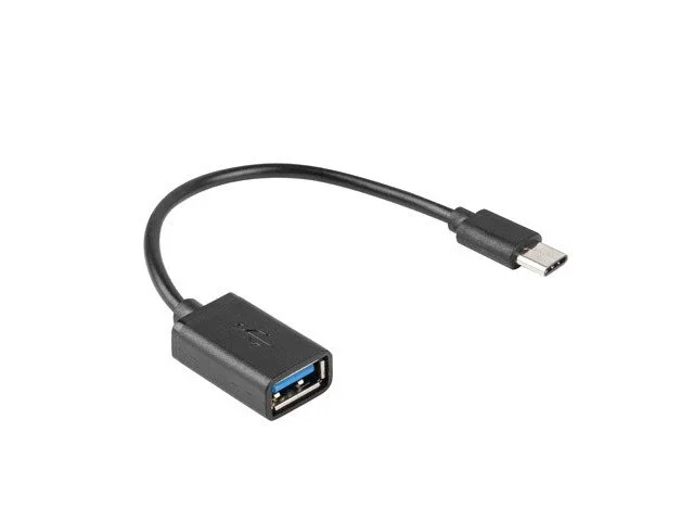 Lanberg AD-OTG-UC-01 Adaptador USB-C a USB-A 2.0 (USB A Hembra, USB C Macho, 480 Mbit/s, 0.15m, Negro)