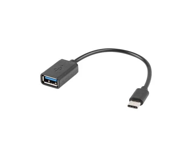 Lanberg AD-OTG-UC-01 Adaptador USB-C a USB-A 2.0 (USB A Hembra, USB C Macho, 480 Mbit/s, 0.15m, Negro)
