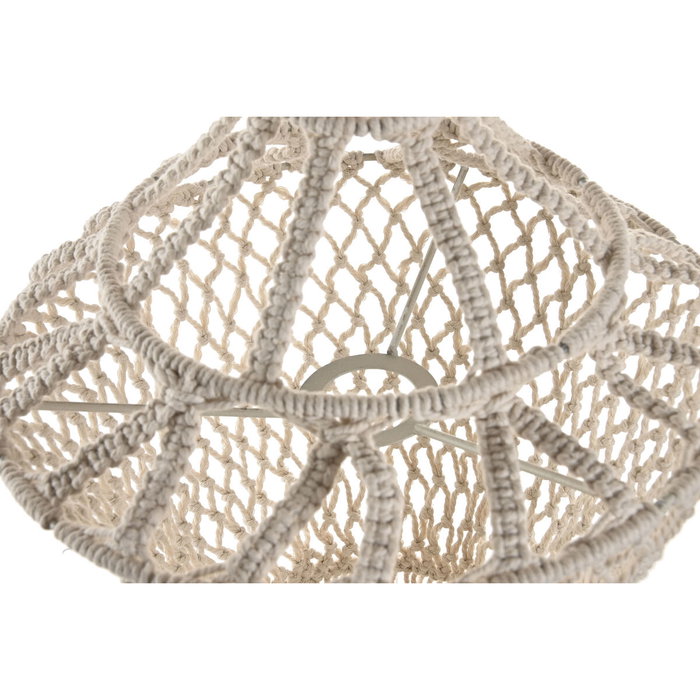 DKD Home Decor Pantalla de Macramé en Algodón Tejido a Mano Crudo