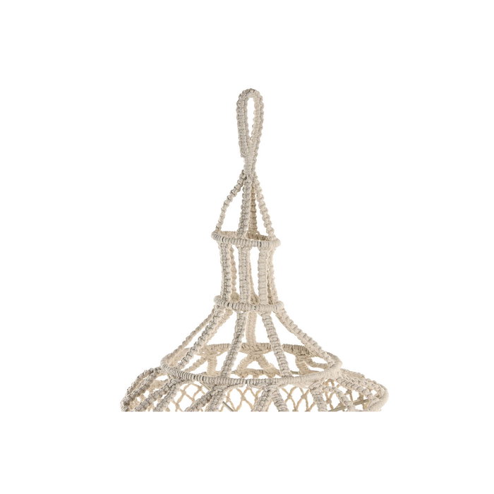 DKD Home Decor Pantalla de Macramé en Algodón Tejido a Mano Crudo