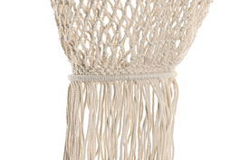 DKD Home Decor Pantalla de Macrame Crudo Algodon 30 x 80 x 30 cm