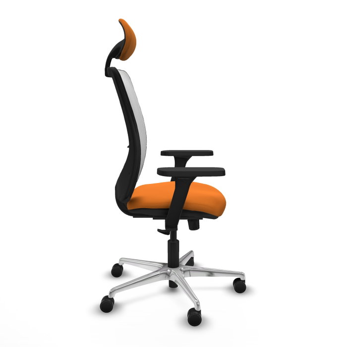 PIQUERAS Y CRESPO Silla de oficina Zulema con mecanismo Sincro, Naranja y Blanco