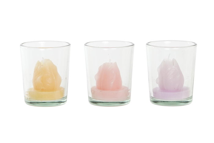 DKD Home Decor Set de Velas Tulipán Surtido de Colores