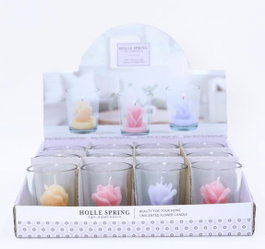 DKD Home Decor Set de Velas Tulipán Surtido de Colores