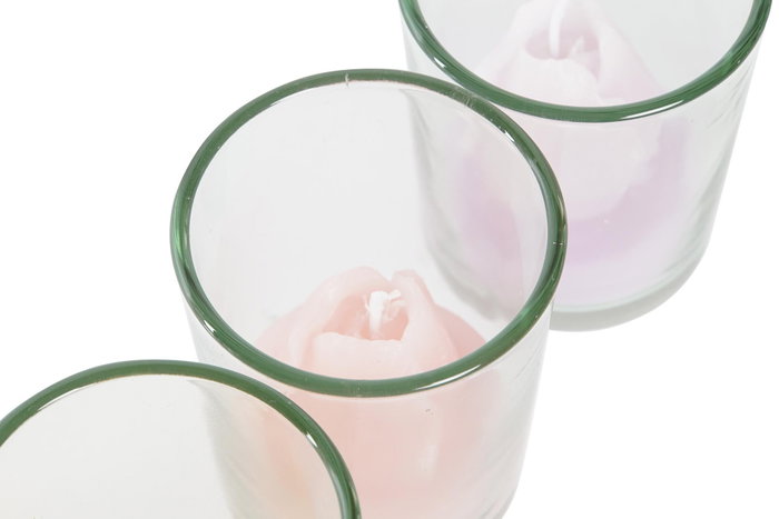 DKD Home Decor Set de Velas Tulipán Surtido de Colores