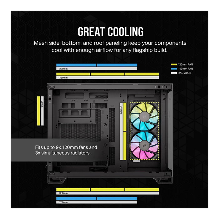 Corsair 2500X RGB Midi Tower ATX mATX Gaming Gehäuse Negro