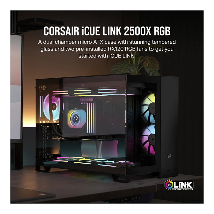 Corsair 2500X RGB Midi Tower ATX mATX Gaming Gehäuse Negro