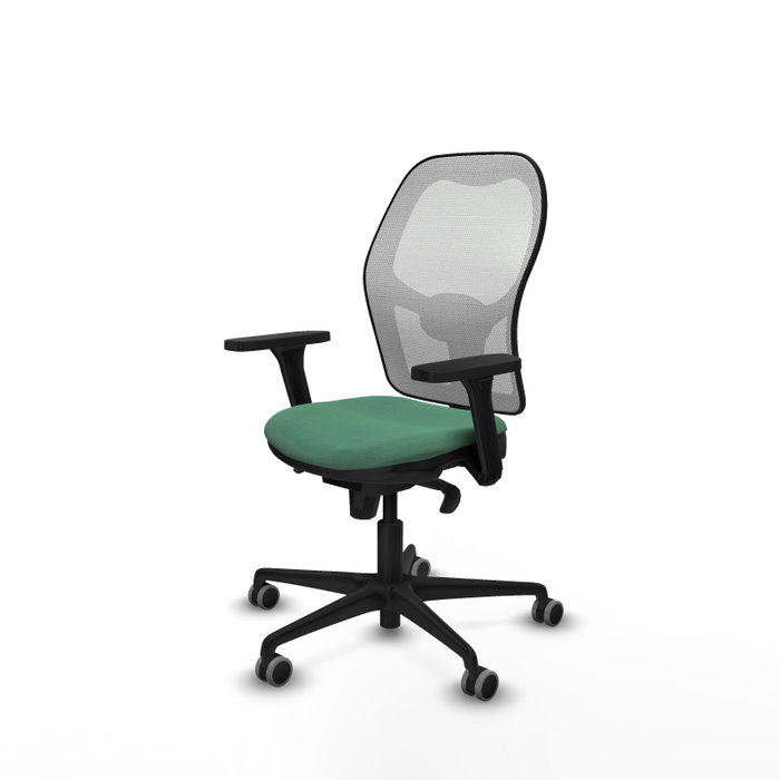 PIQUERAS Y CRESPO Silla de oficina Jorquera con mecanismo sincro, verde esmeralda y blanco