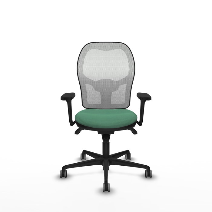 PIQUERAS Y CRESPO Silla de oficina Jorquera con mecanismo sincro, verde esmeralda y blanco