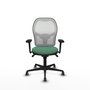 PIQUERAS Y CRESPO Silla de oficina Jorquera con mecanismo sincro, verde esmeralda y blanco