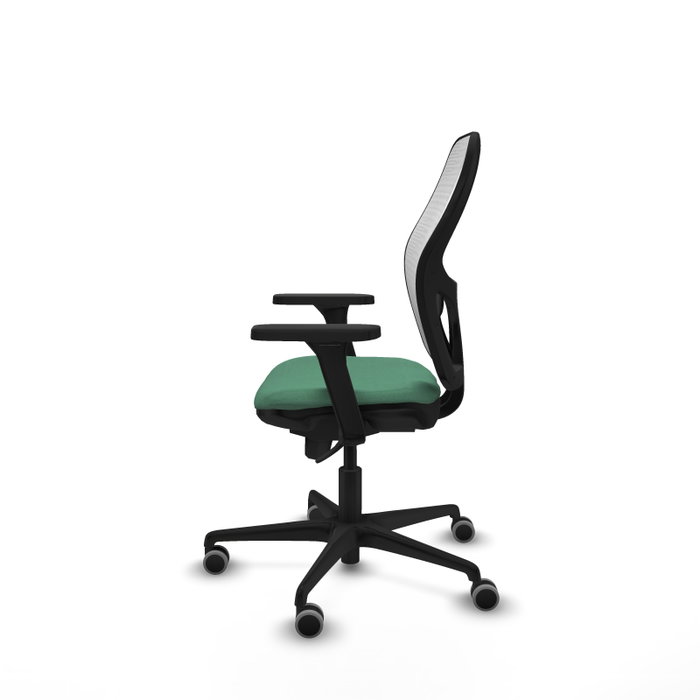 PIQUERAS Y CRESPO Silla de oficina Jorquera con mecanismo sincro, verde esmeralda y blanco