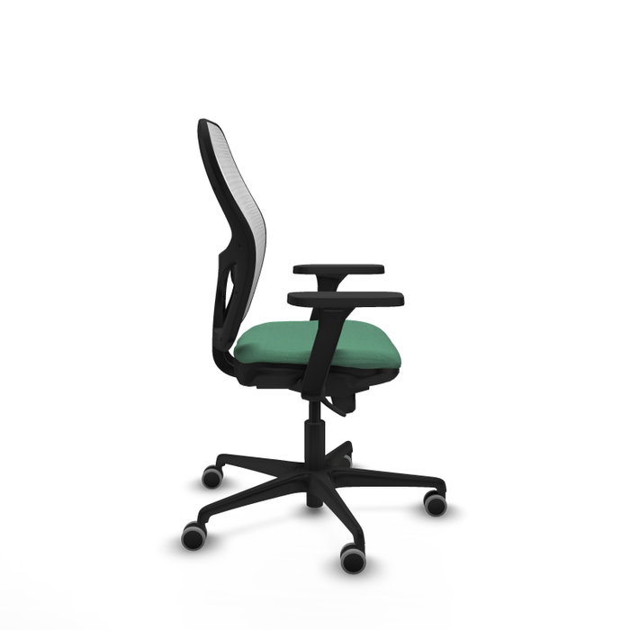 PIQUERAS Y CRESPO Silla de oficina Jorquera con mecanismo sincro, verde esmeralda y blanco