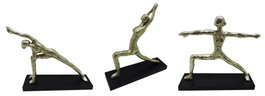 DKD Home Decor Figuras de Yoga en Aluminio y MDF Surtidas (Pack de 3)