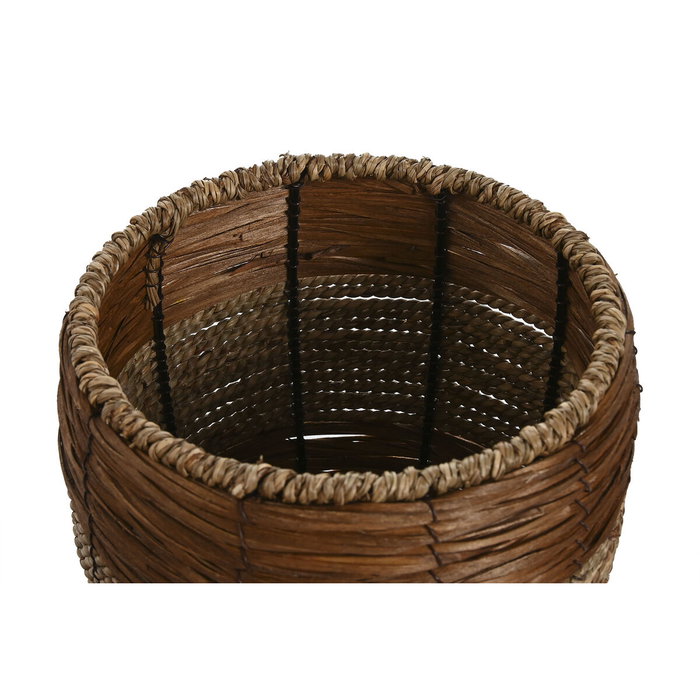 DKD Home Decor Set de 3 Maceteros de Fibra y Metal Natural DKD Home Decor Set de 3 Maceteros de Fibra y Metal Natural