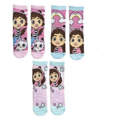 Cerdá Pack de 3 Calcetines Gabby's Dollhouse Talla 27-30 Multicolor