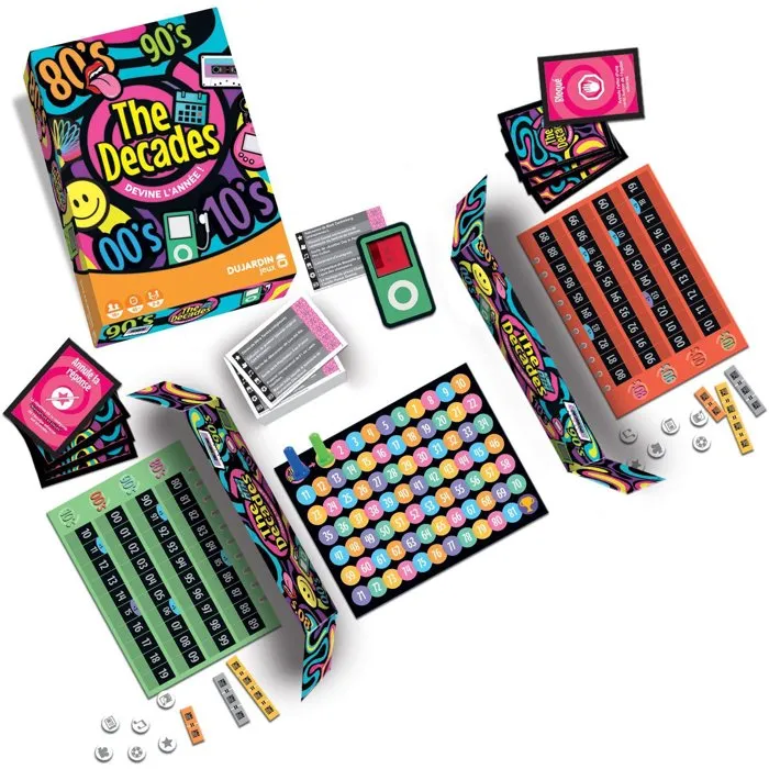 Dujardin Juego de Cartas Las Décadas - Juego atmosférico de viaje en el tiempo sobre aciertos de películas, música y deportes Dujardin Juego de Cartas Las Décadas - Juego atmosférico de viaje en el tiempo sobre aciertos de películas, música y deportes