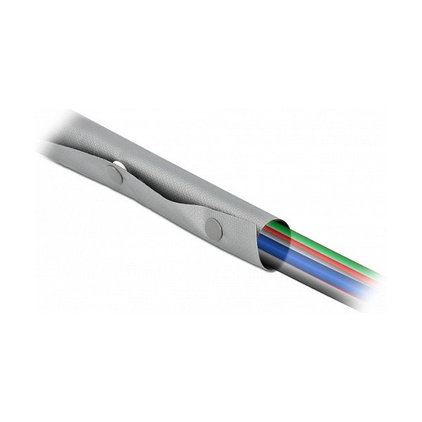 DeLOCK Funda de cable con cierre de botón a presión gris/negro 2 m x 20 mm