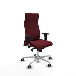 PIQUERAS Y CRESPO Sillón Albacete Granate con Mecanismo Sincro y Base de Aluminio