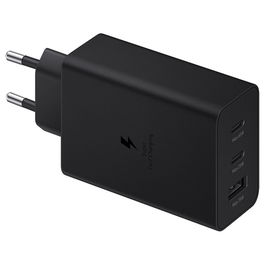 Samsung Cargador Original EP-T6530 Adaptador de Corriente 65W PD USB-C x2 USB-A Carga Súper Rápida Trio con Enchufe UE