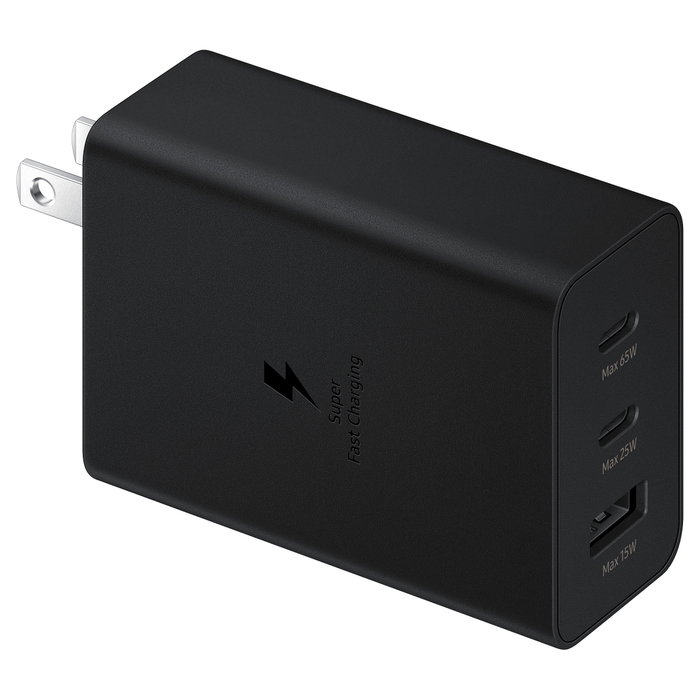 Samsung Cargador de Pared EP-T6530NBE 65W, 2 Puertos USB-C y 1 Puerto USB para Carga Rápida Samsung Cargador de Pared EP-T6530NBE 65W, 2 Puertos USB-C y 1 Puerto USB para Carga Rápida