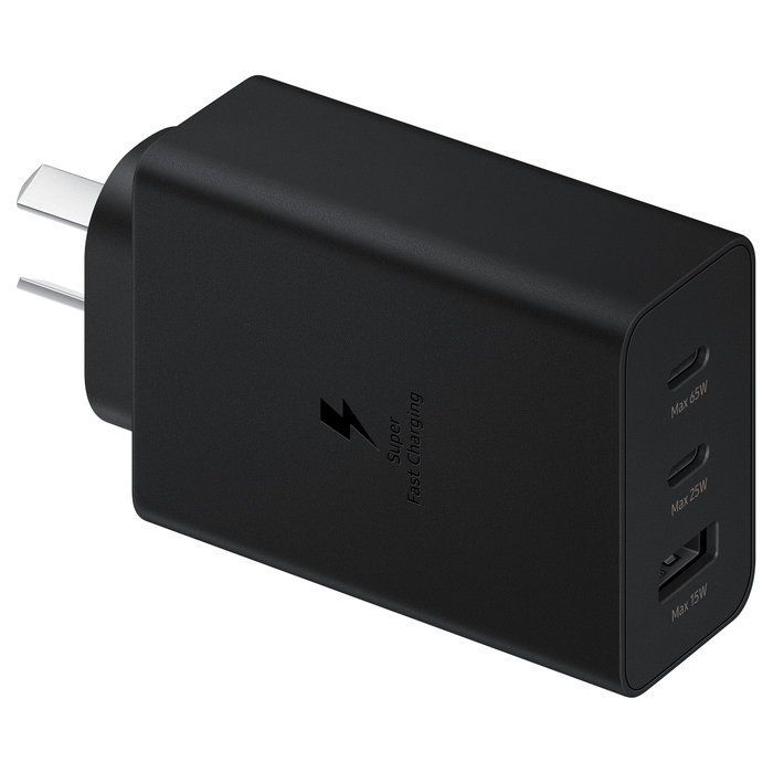 Samsung Cargador de Pared EP-T6530NBE 65W, 2 Puertos USB-C y 1 Puerto USB para Carga Rápida Samsung Cargador de Pared EP-T6530NBE 65W, 2 Puertos USB-C y 1 Puerto USB para Carga Rápida