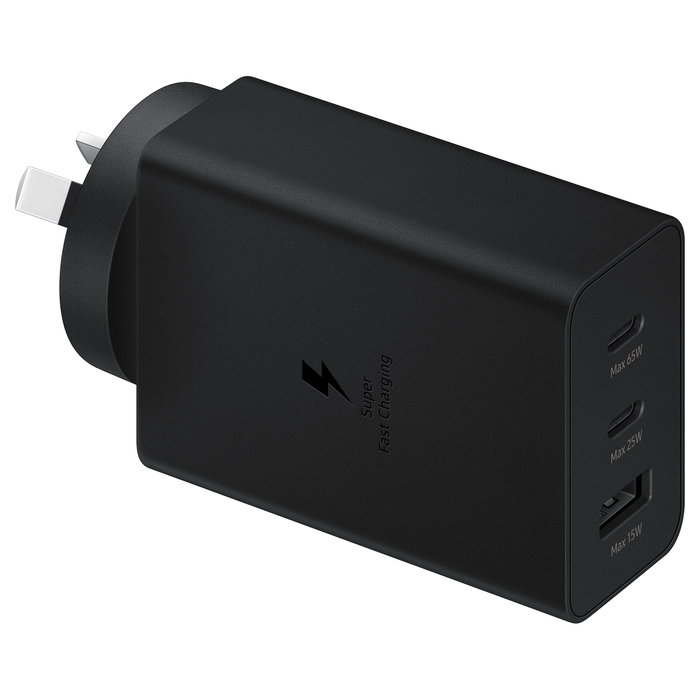 Samsung Cargador de Pared EP-T6530NBE 65W, 2 Puertos USB-C y 1 Puerto USB para Carga Rápida Samsung Cargador de Pared EP-T6530NBE 65W, 2 Puertos USB-C y 1 Puerto USB para Carga Rápida