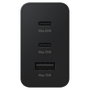 Samsung Cargador de Pared EP-T6530NBE 65W, 2 Puertos USB-C y 1 Puerto USB para Carga Rápida