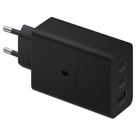 Samsung Cargador de Pared EP-T6530NBE 65W, 2 Puertos USB-C y 1 Puerto USB para Carga Rápida