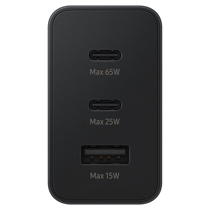 Samsung Cargador de Pared EP-T6530NBE 65W, 2 Puertos USB-C y 1 Puerto USB para Carga Rápida Samsung Cargador de Pared EP-T6530NBE 65W, 2 Puertos USB-C y 1 Puerto USB para Carga Rápida