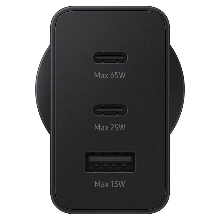 Samsung Cargador de Pared EP-T6530NBE 65W, 2 Puertos USB-C y 1 Puerto USB para Carga Rápida Samsung Cargador de Pared EP-T6530NBE 65W, 2 Puertos USB-C y 1 Puerto USB para Carga Rápida